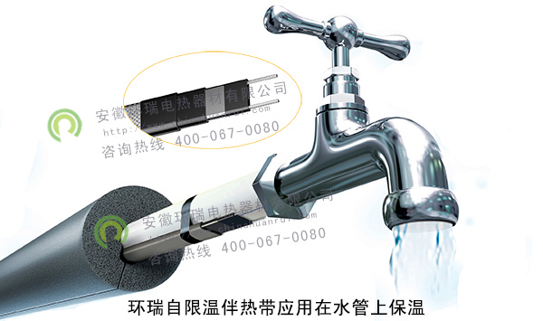 環瑞自限溫伴熱帶應用在水管上保溫